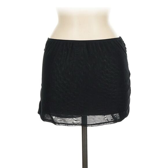 Reformation Black Draped Micro Mini Skirt Mesh M - Picture 2 of 4